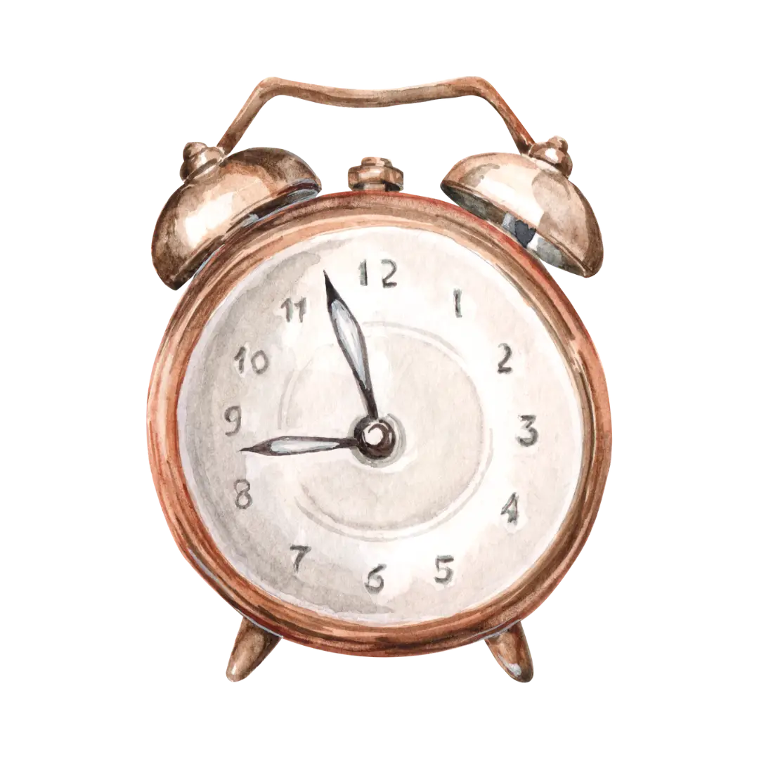 Aquarell Zeichnung eines Weckers