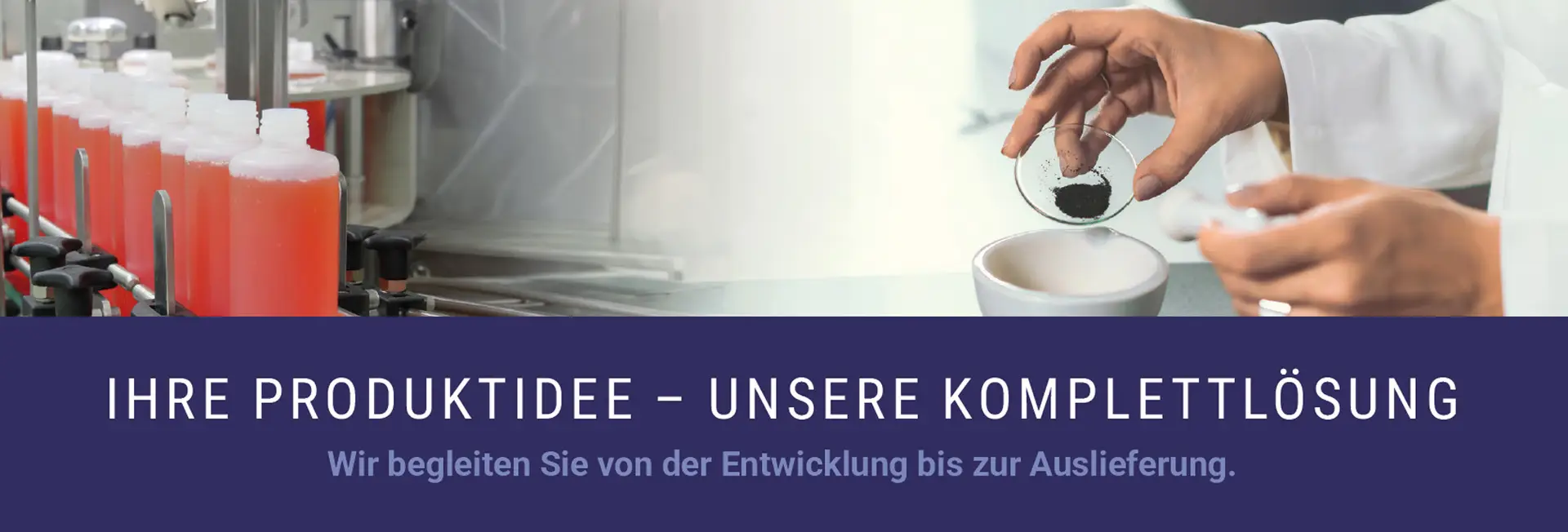 Header der Private Label Landingpage. Ihre Produktidee ist unsere Komplettlösung